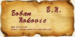 Boban Moković vizit kartica